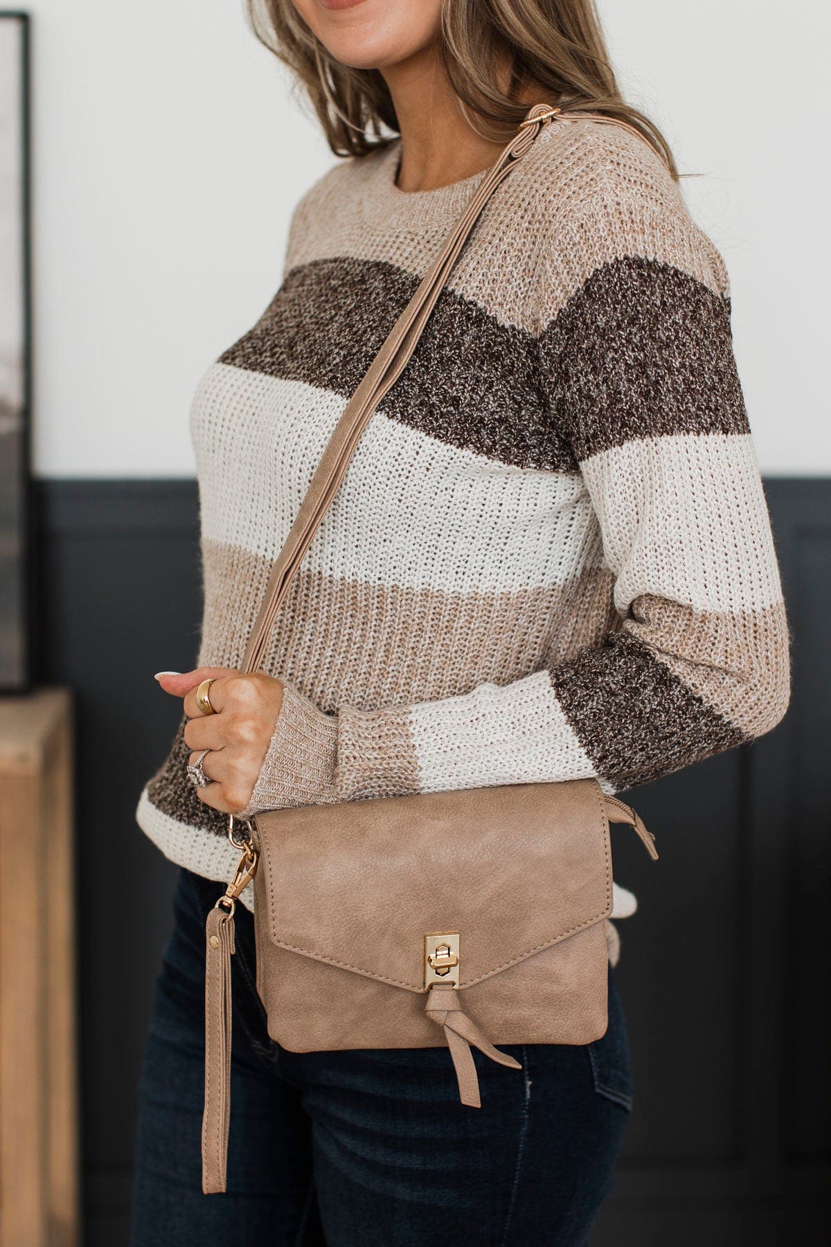 Epitome of Beauty Crossbody Purse- Taupe - Image 3