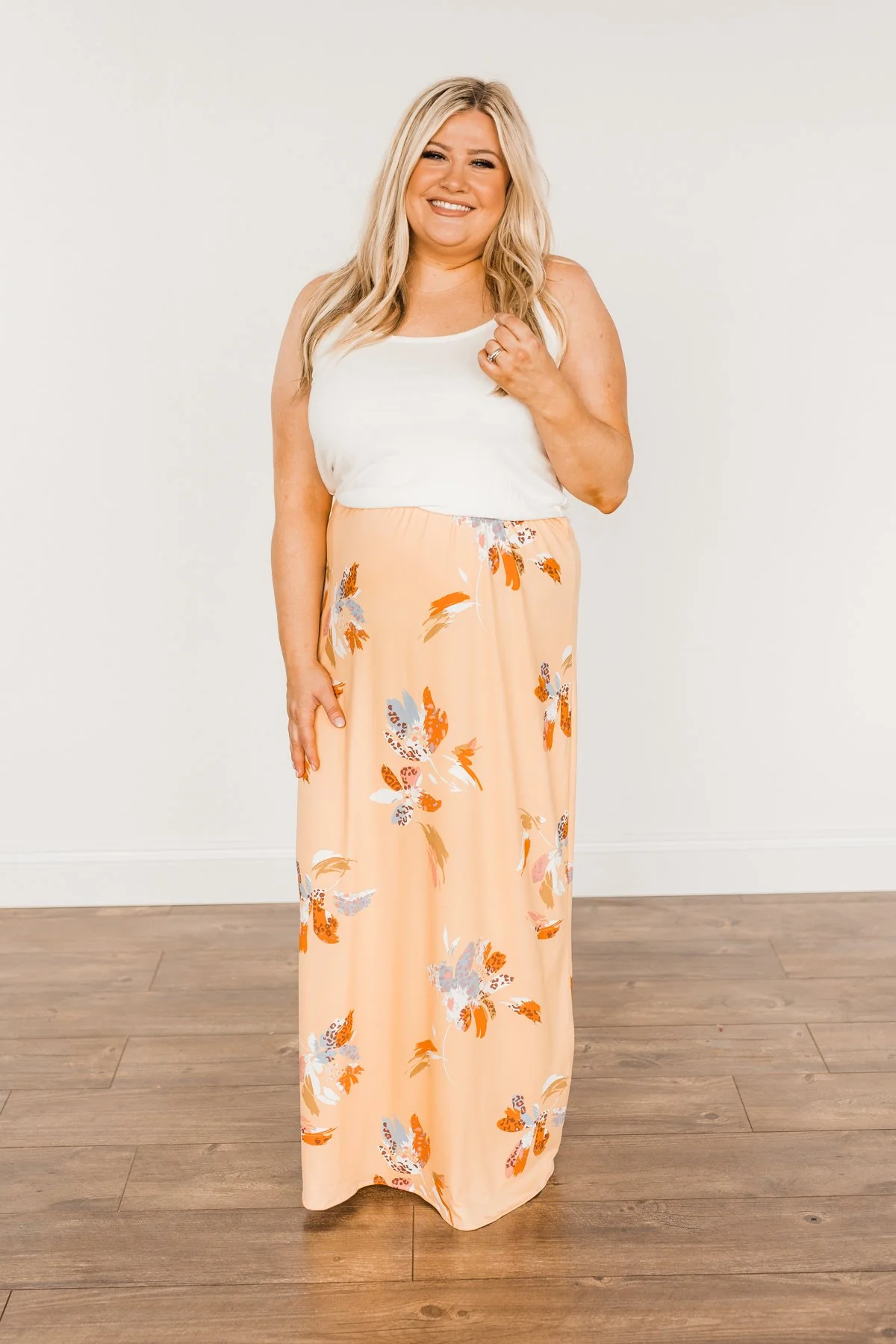 Escape The Ordinary Floral Maxi Dress- Ivory & Mango - Image 3