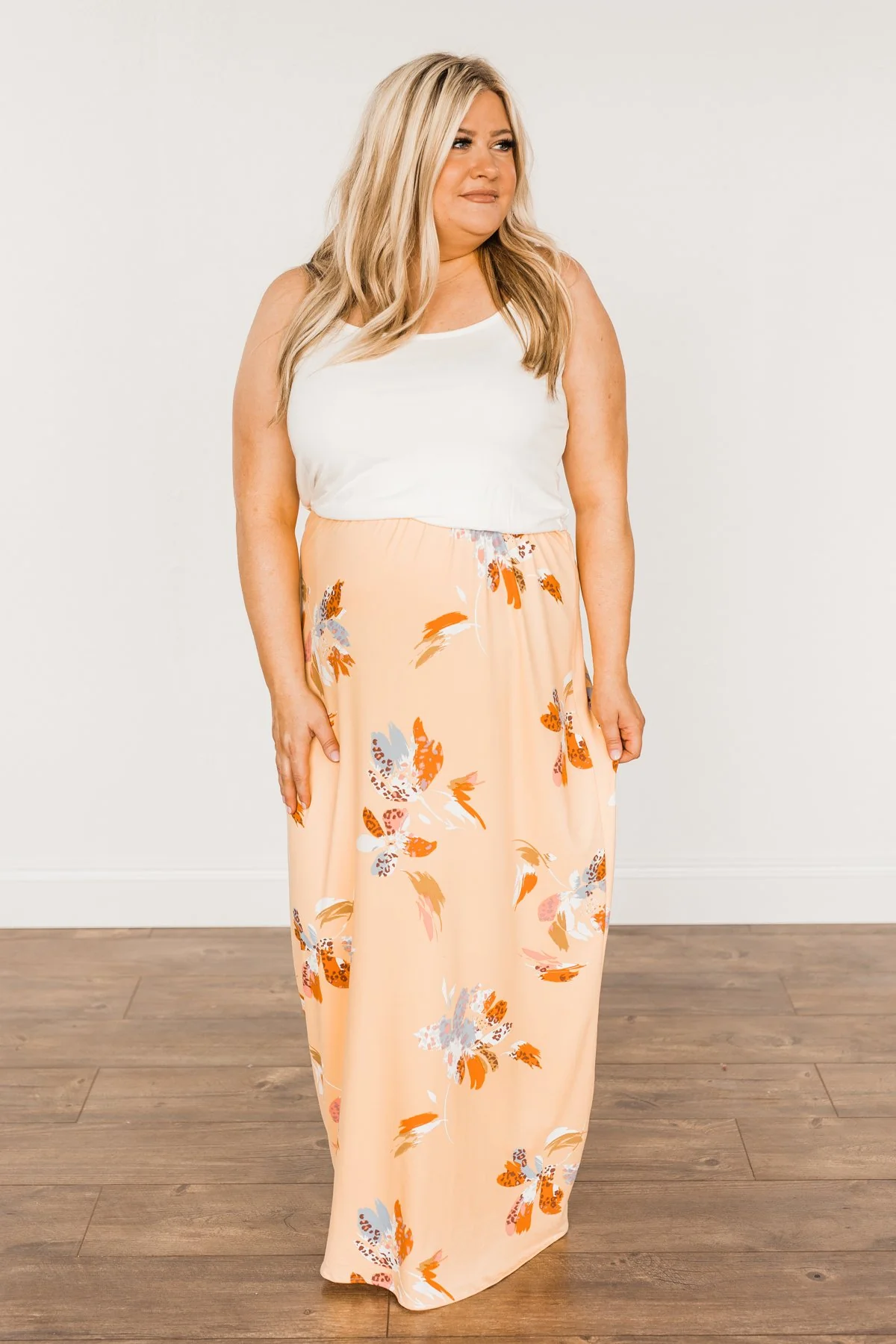 Escape The Ordinary Floral Maxi Dress- Ivory & Mango - Image 6
