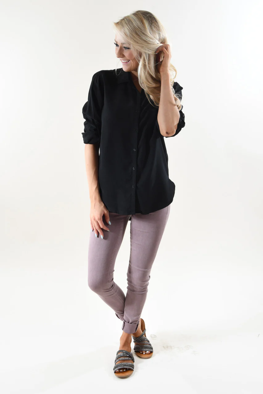Essential Button Up Top ~ Black - Image 5