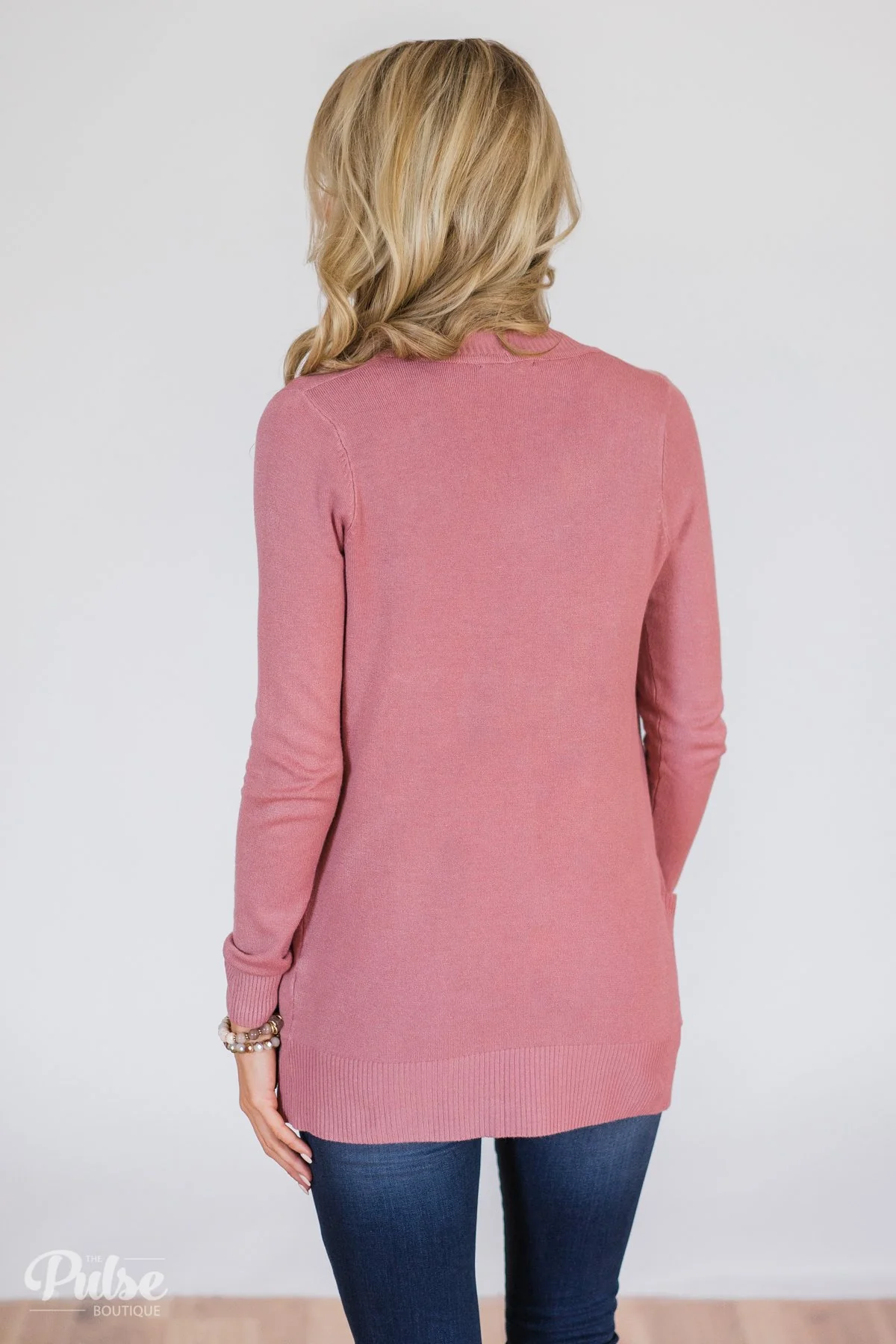 Essential Cardigan- Dusty Rose - Image 9