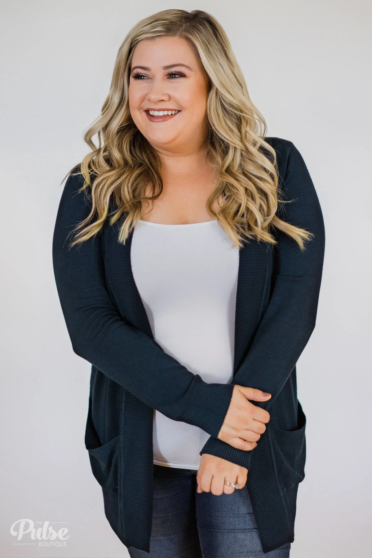 Essential Cardigan- Navy - Image 9