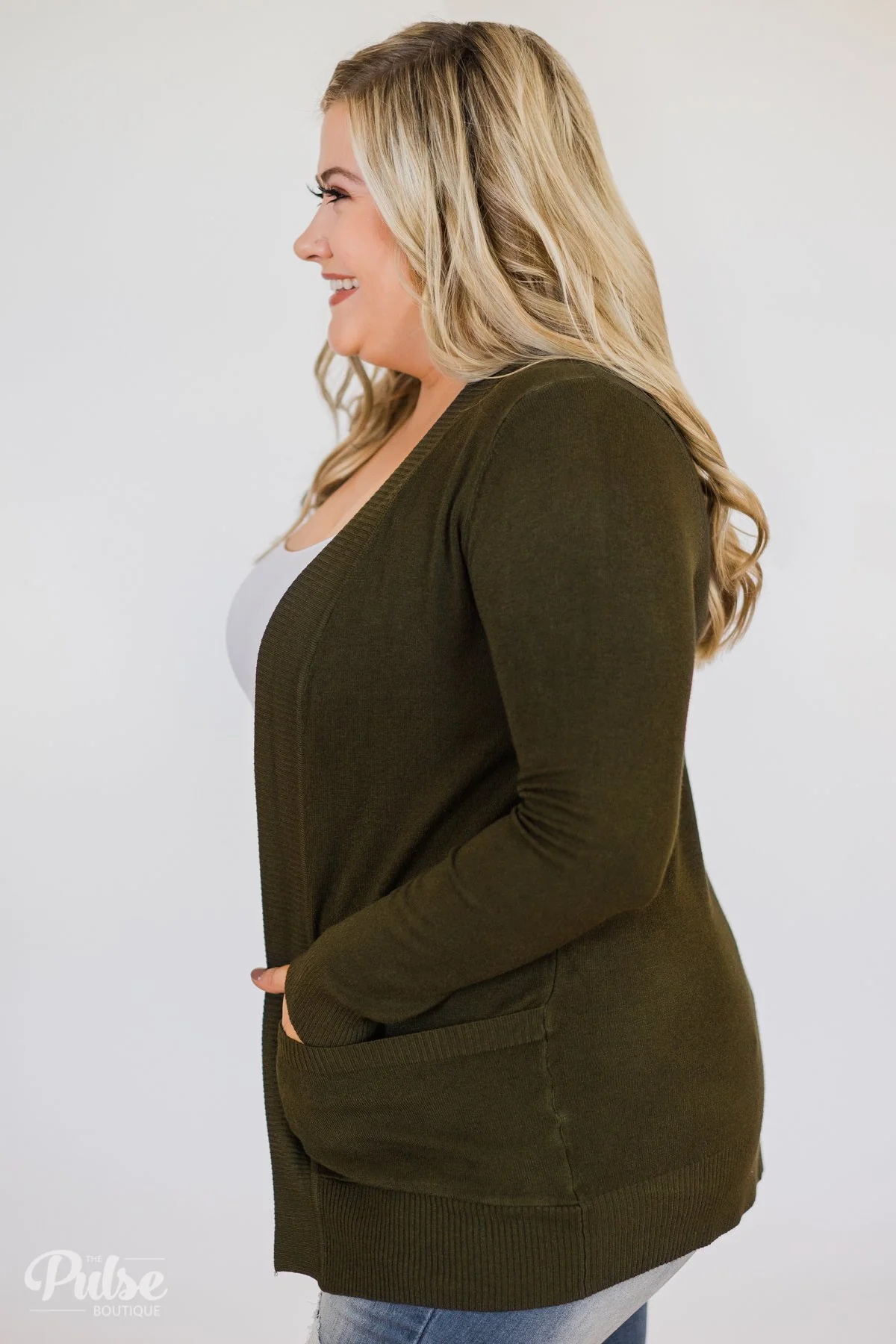 Essential Cardigan- Olive - Image 9