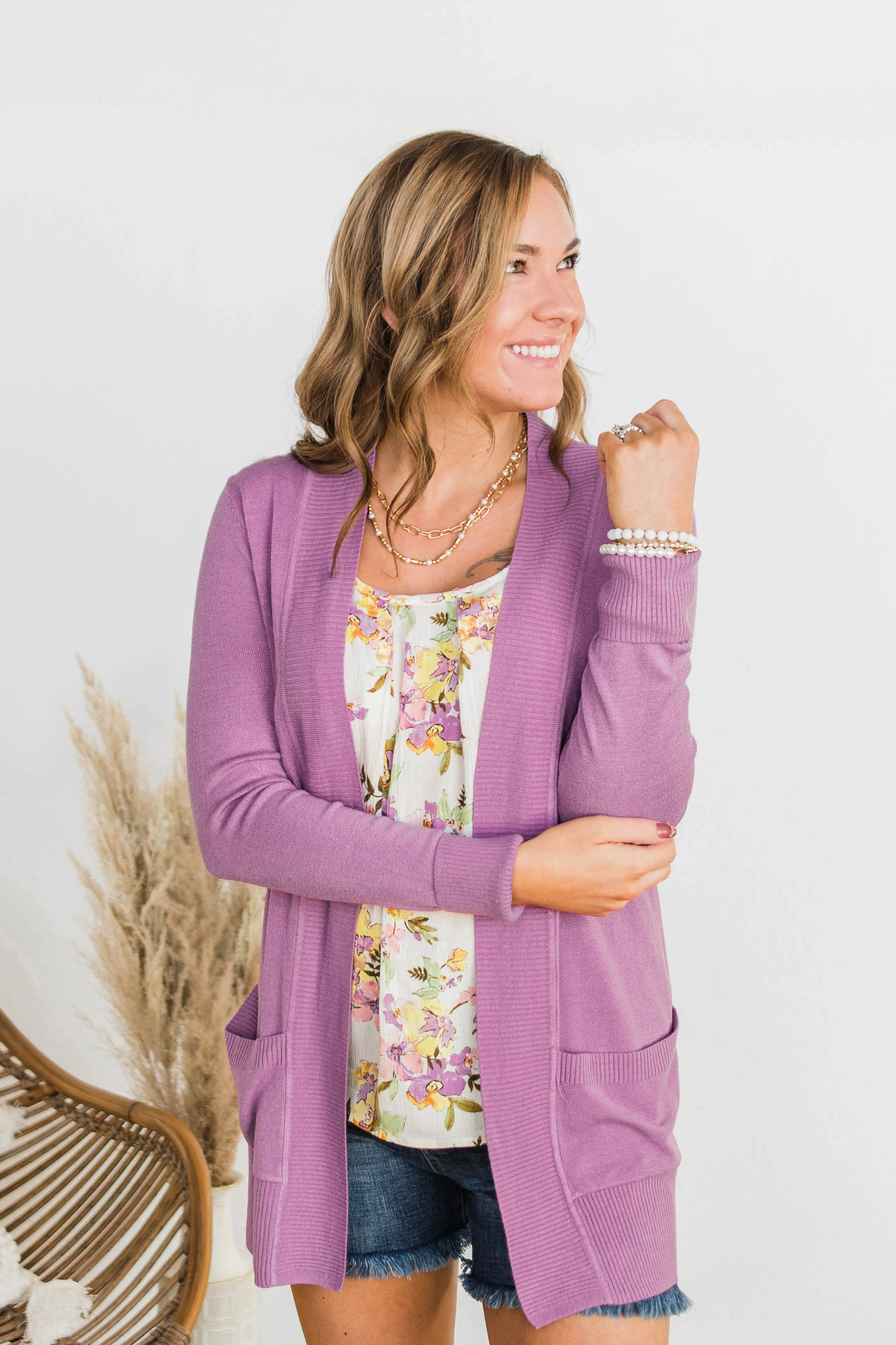 Essential Cardigan- Orchid - Image 3
