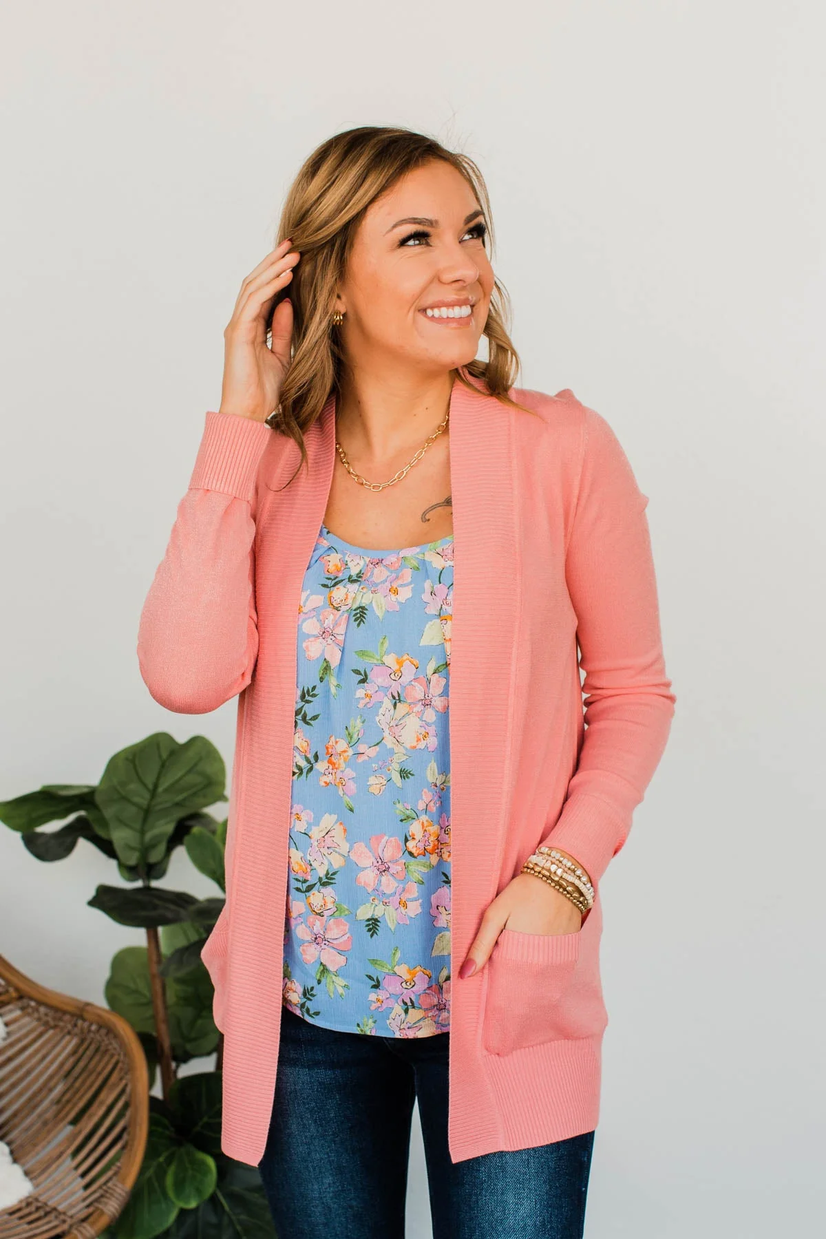 Essential Cardigan- Peach - Image 2
