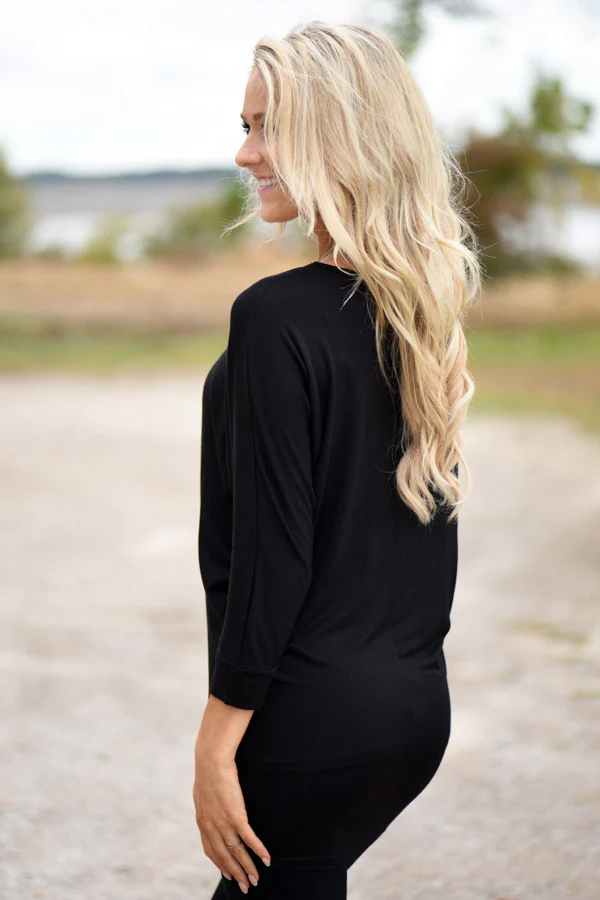 Essential Dolman Top - Black - Image 5