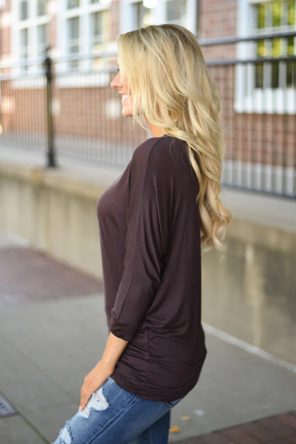 Essential Dolman Top - Brown - Image 5