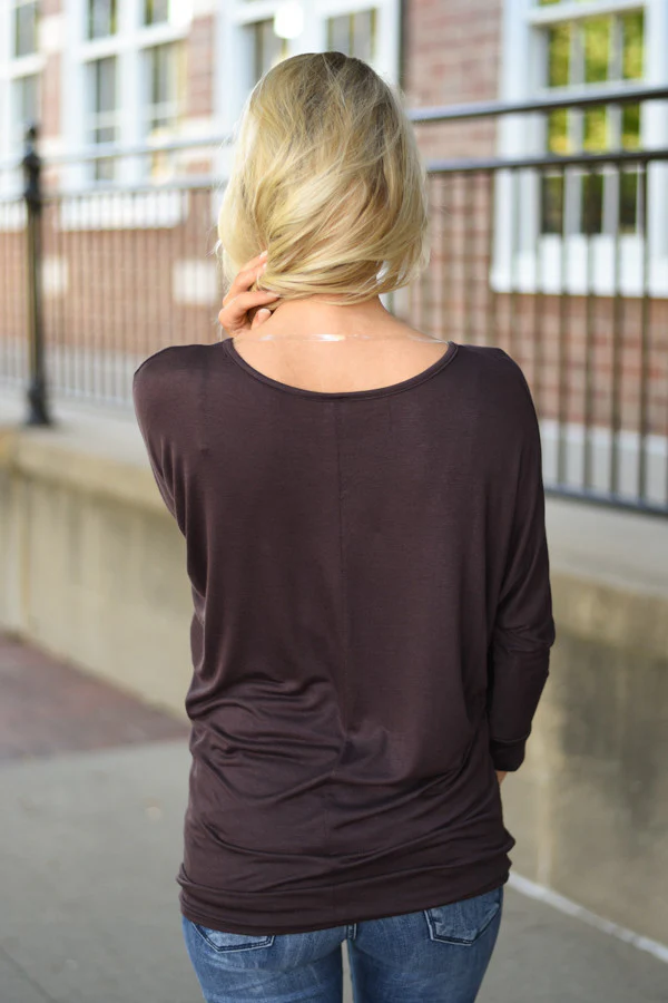 Essential Dolman Top - Brown - Image 6