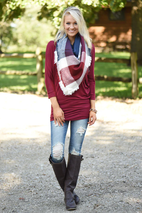 Essential Dolman Top - Wine - Image 4