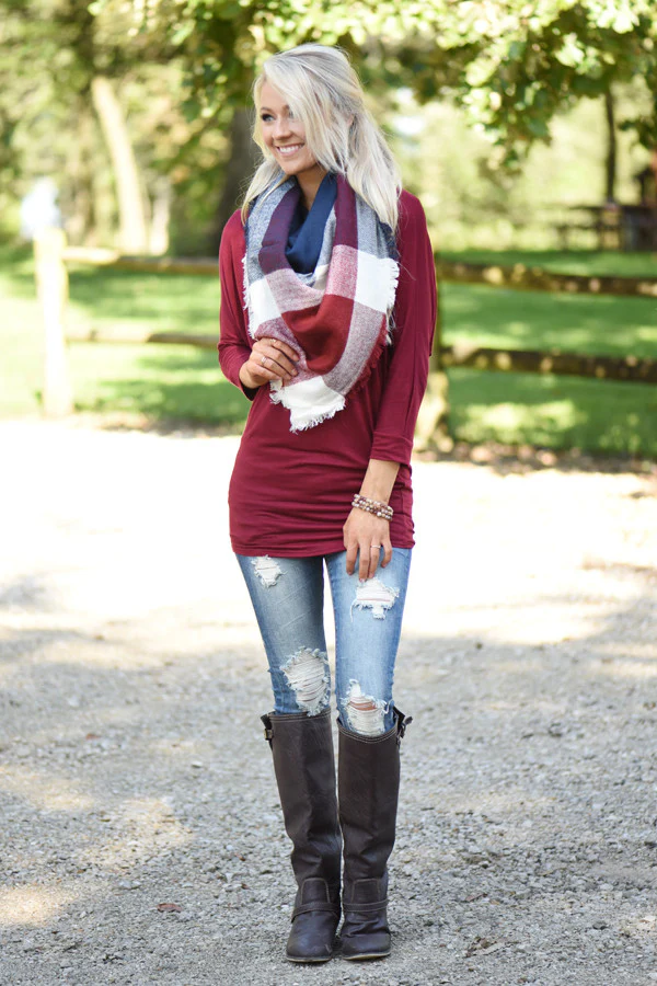 Essential Dolman Top - Wine - Image 5