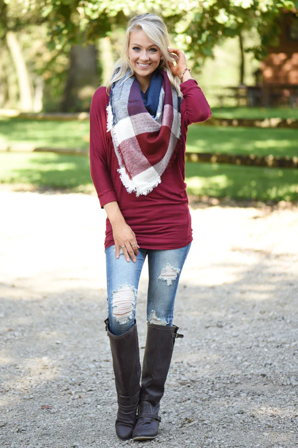 Essential Dolman Top - Wine - Image 6