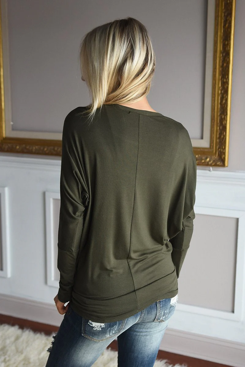 Essential Long Sleeve Top ~ Olive - Image 4