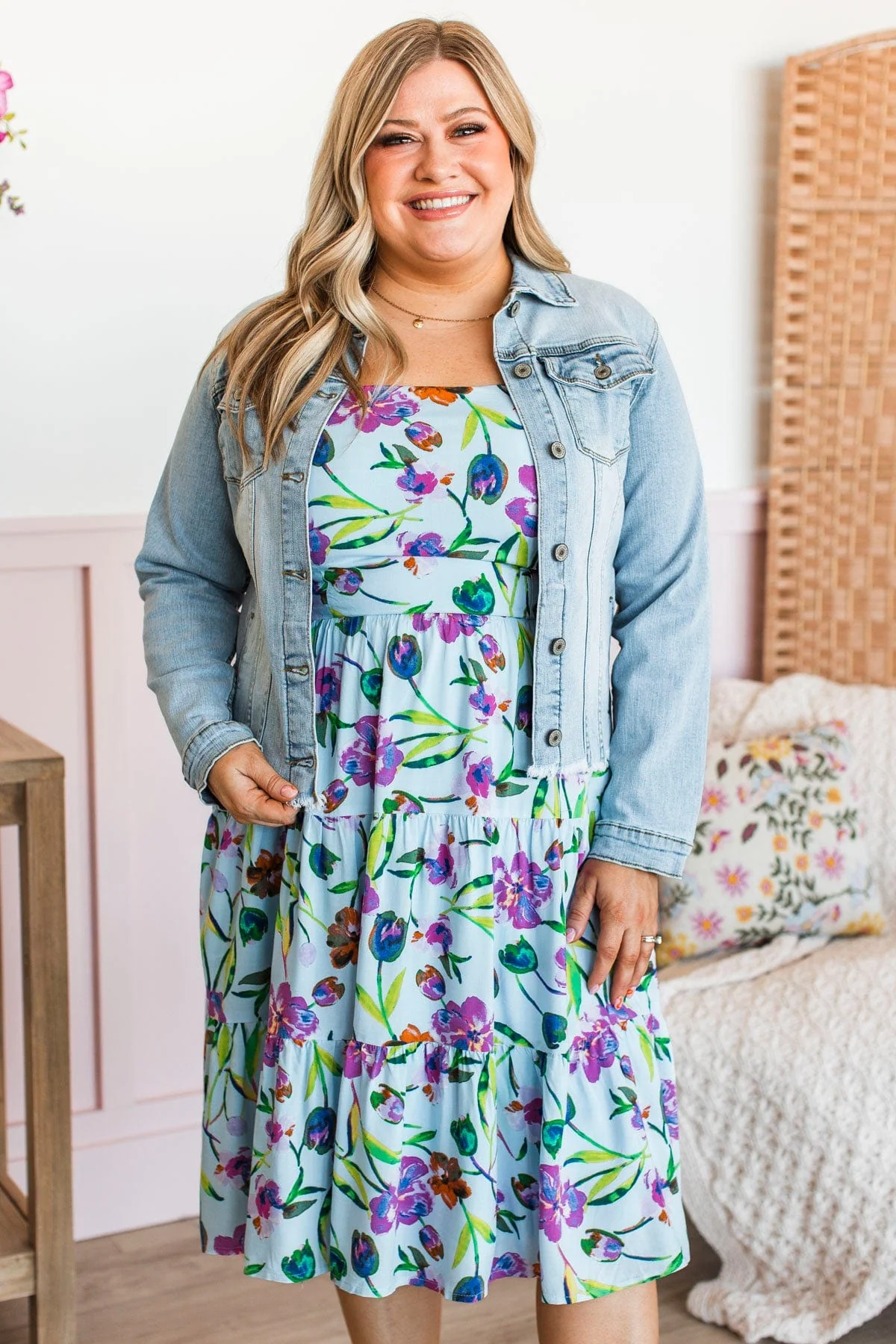 Eternal Bliss Floral Dress- Light Blue - Image 2