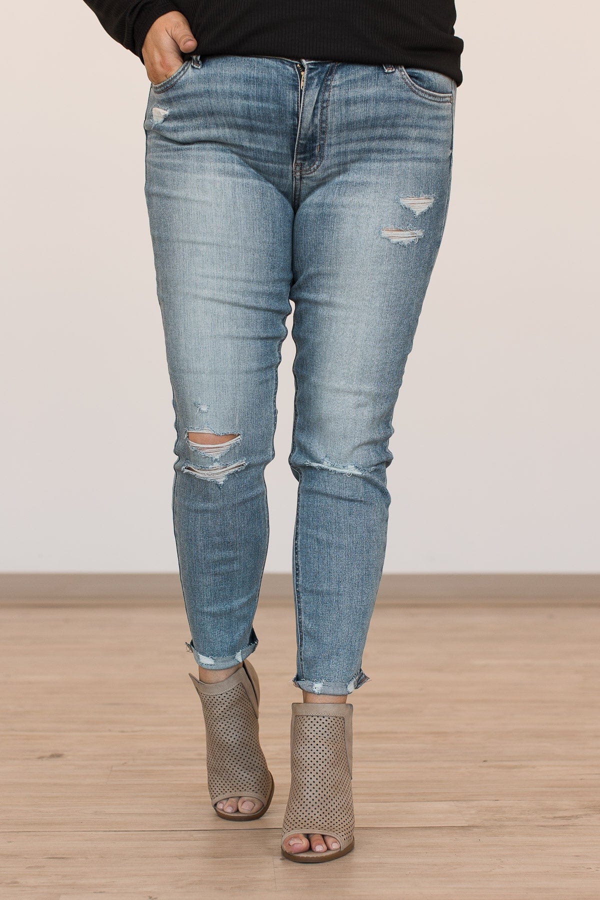 Eunina Mid-Rise Skinny Jeans- Malia Wash - Image 2