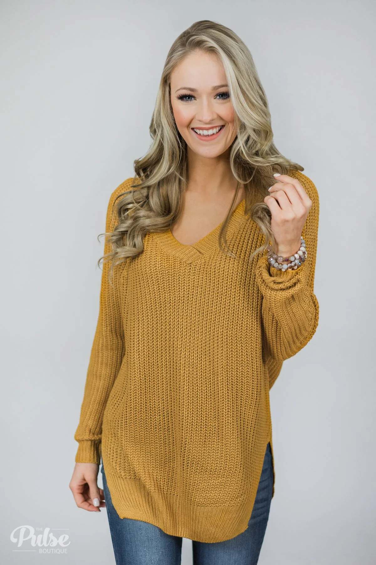 Even If Knitted Sweater- Golden Yellow - Image 5