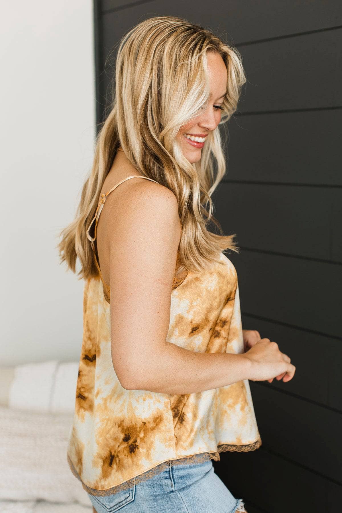 Evening Sunsets Tie Dye Tank Top- Golden Orange - Image 4
