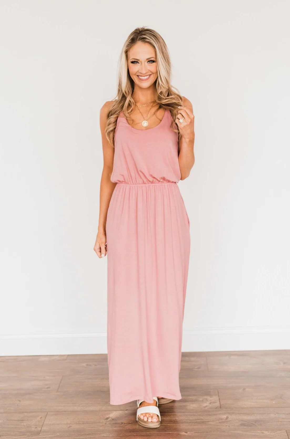 Everlasting Elegance Maxi Dress- Dusty Mauve Pink