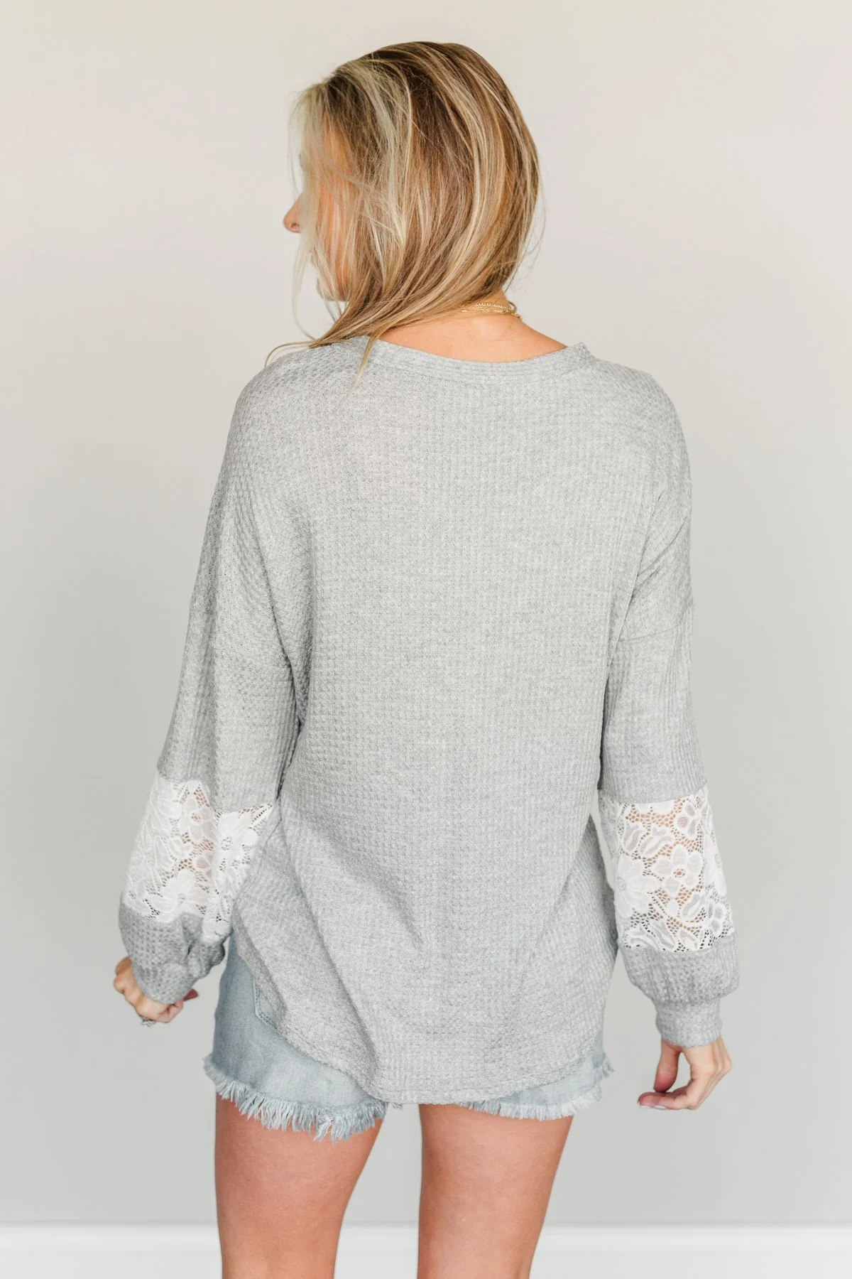 Every Moment Matters Knit Pocket Top- Grey - Image 7