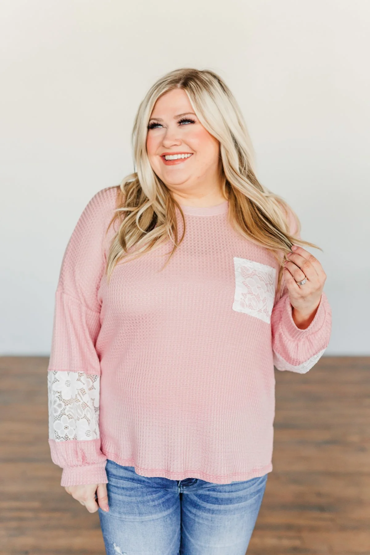 Every Moment Matters Knit Pocket Top- Soft Pink - Image 2