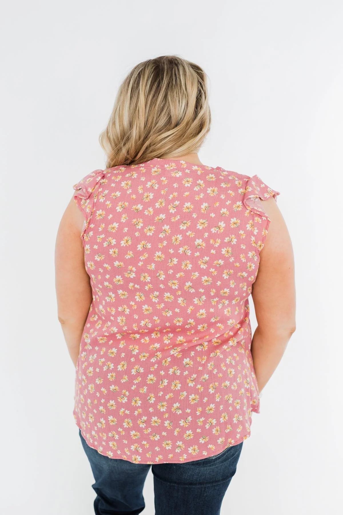 Every Now & Then Floral Tie Top- Pink - Image 7