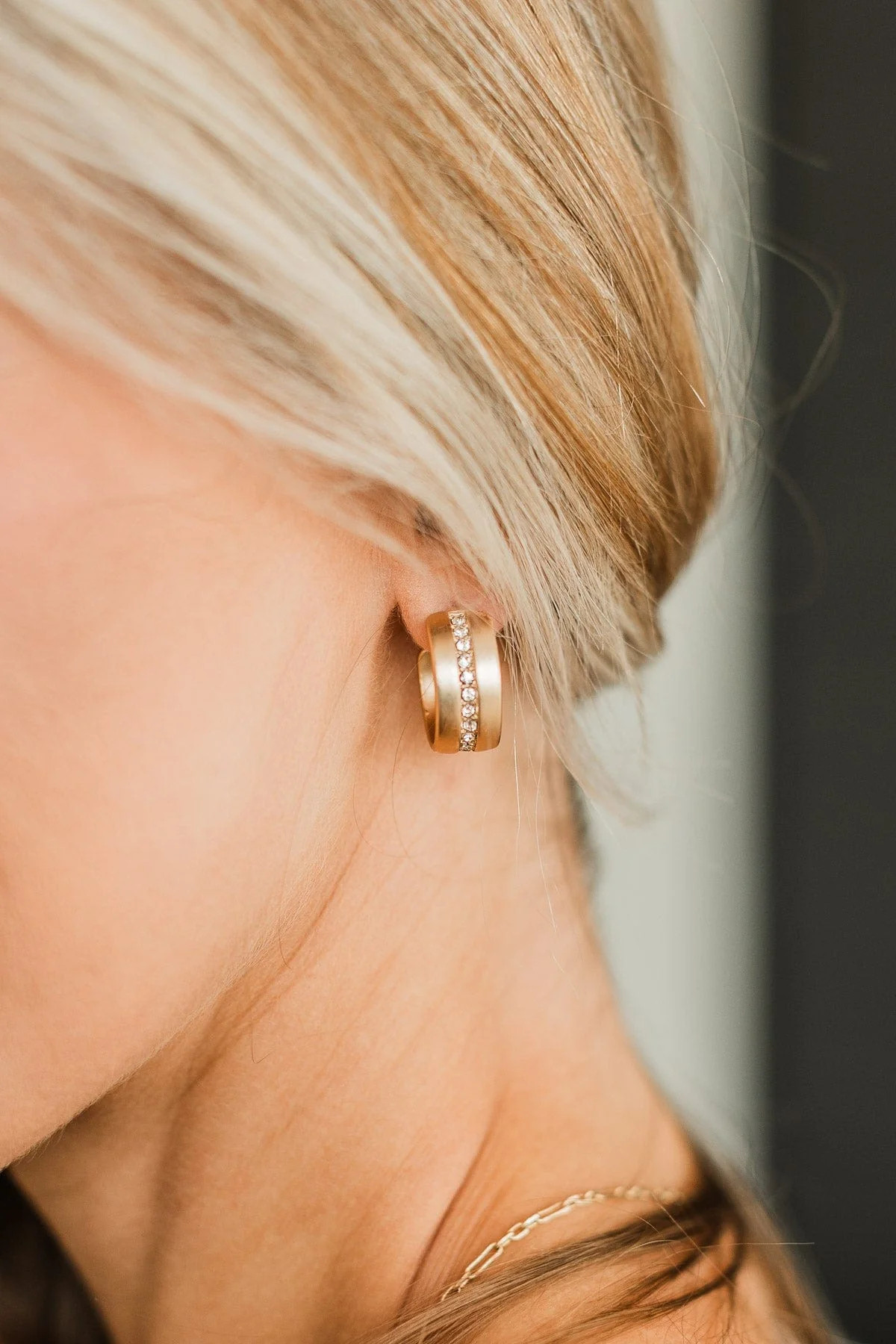 Everyday Allure C-Hoop Earrings- Gold - Image 2