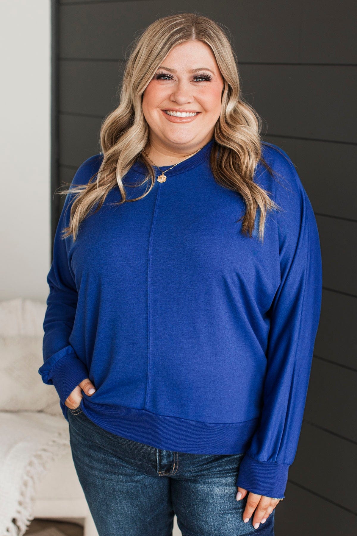 Everyday Occasion Dolman Top- Royal Blue