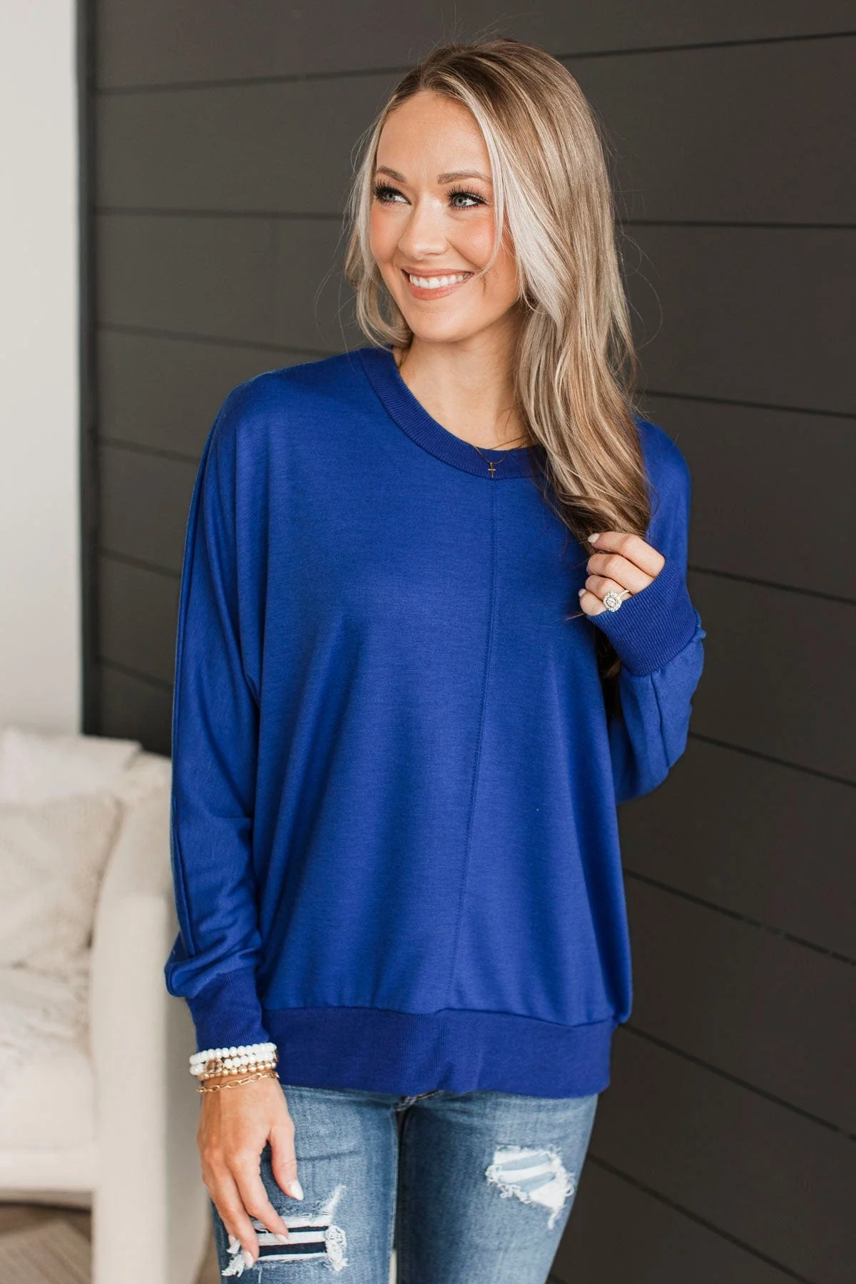 Everyday Occasion Dolman Top- Royal Blue - Image 4