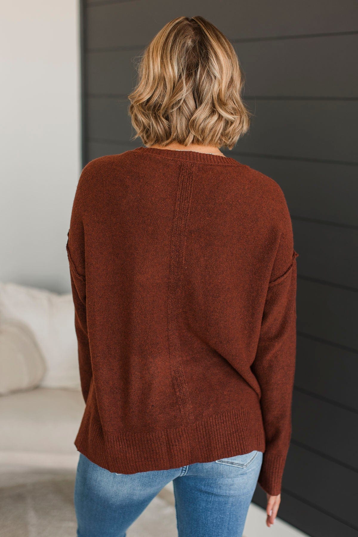 Everything About You Knit Sweater- Brick - Image 8