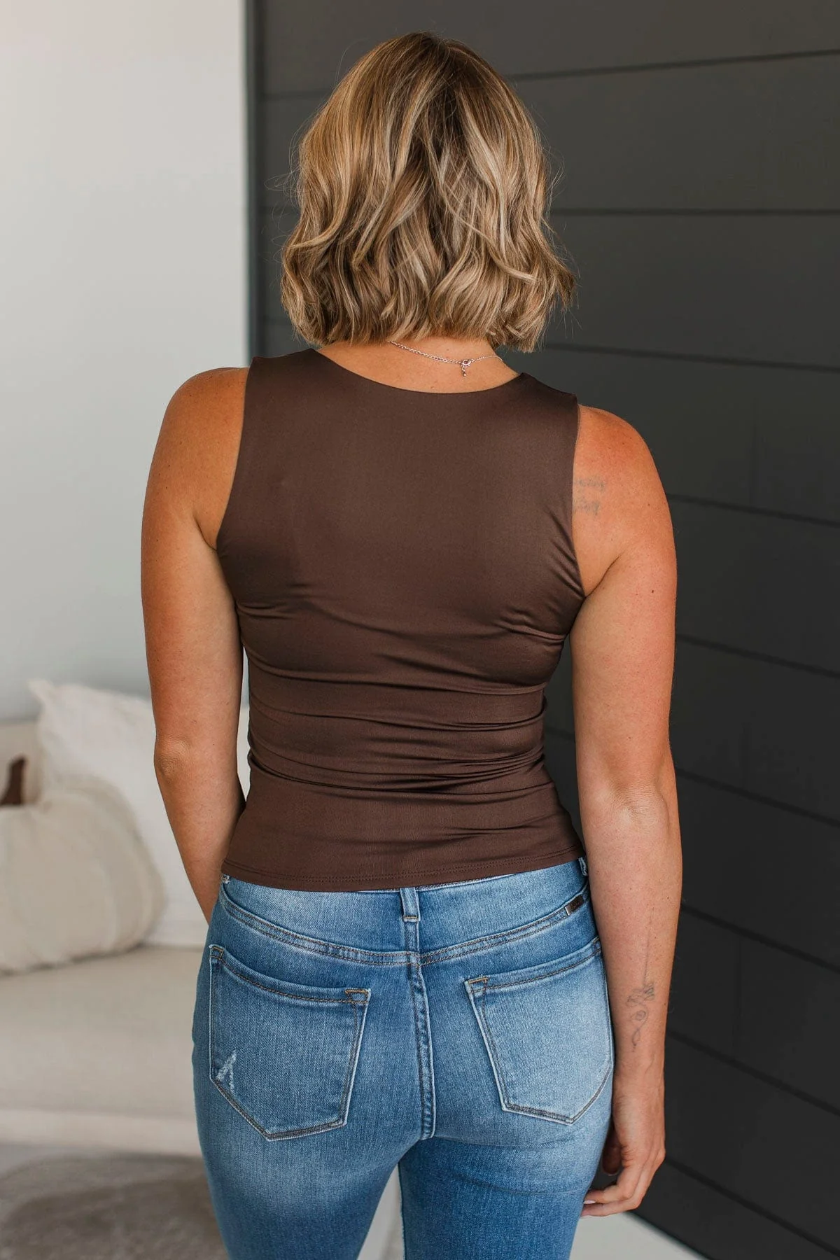 Everything Changes Tank Top- Dark Brown - Image 8