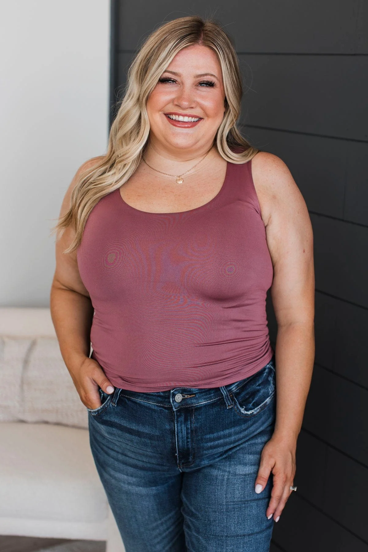 Everything Changes Tank Top- Mauve - Image 4