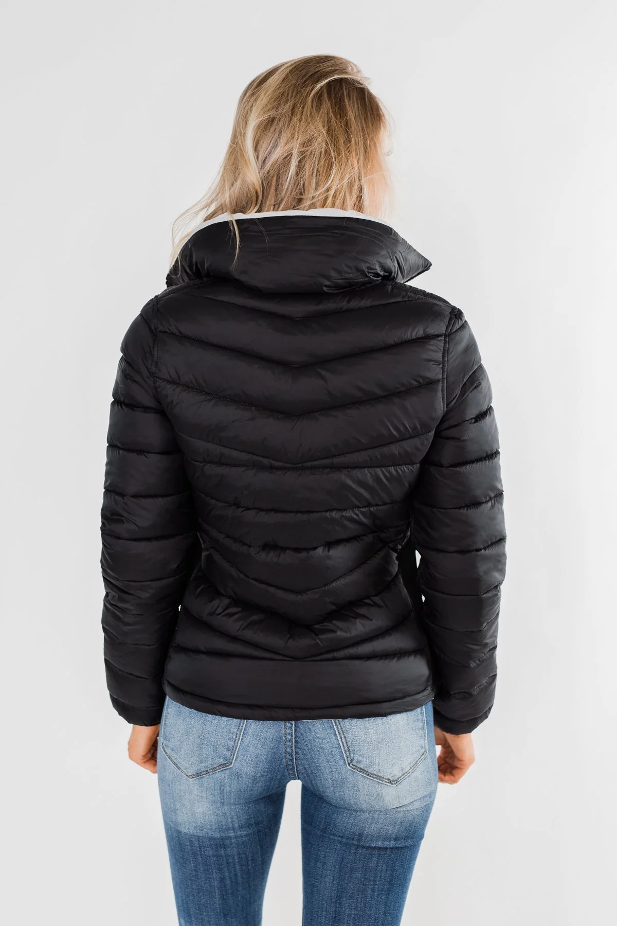 Everything I Want Reversible Puffer Coat- Black & Light Grey - Image 10