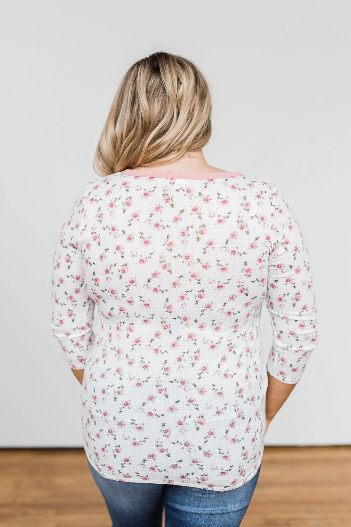 Everything To Me Floral Knit 3/4 Sleeve Top- Ivory - Image 13
