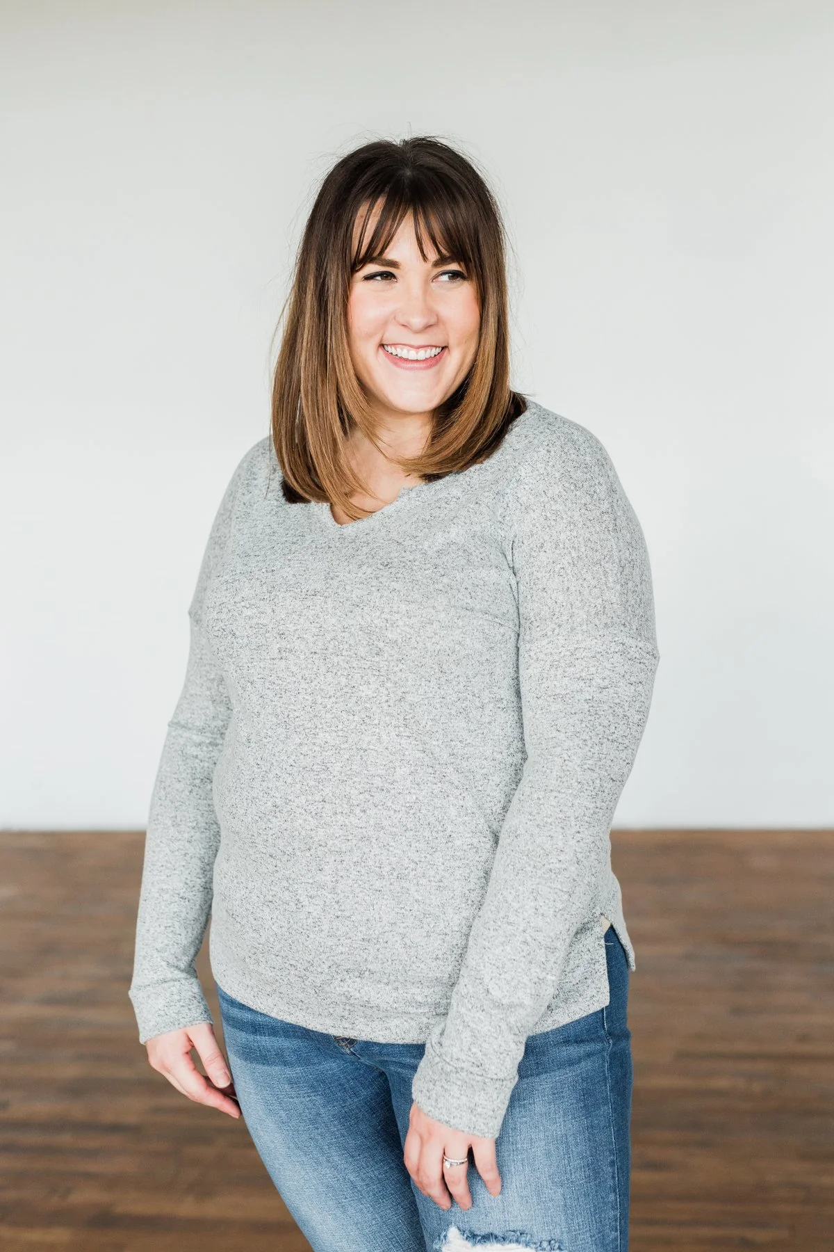 Everywhere We Will Go Long Sleeve Top- Heather Grey - Image 7