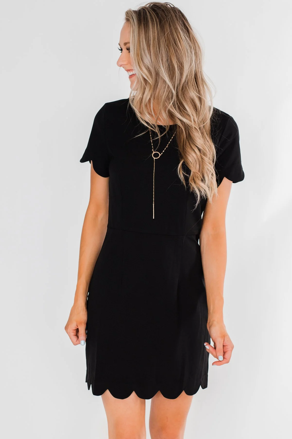 Everywhere With You Fitted Dress- Black - Image 5