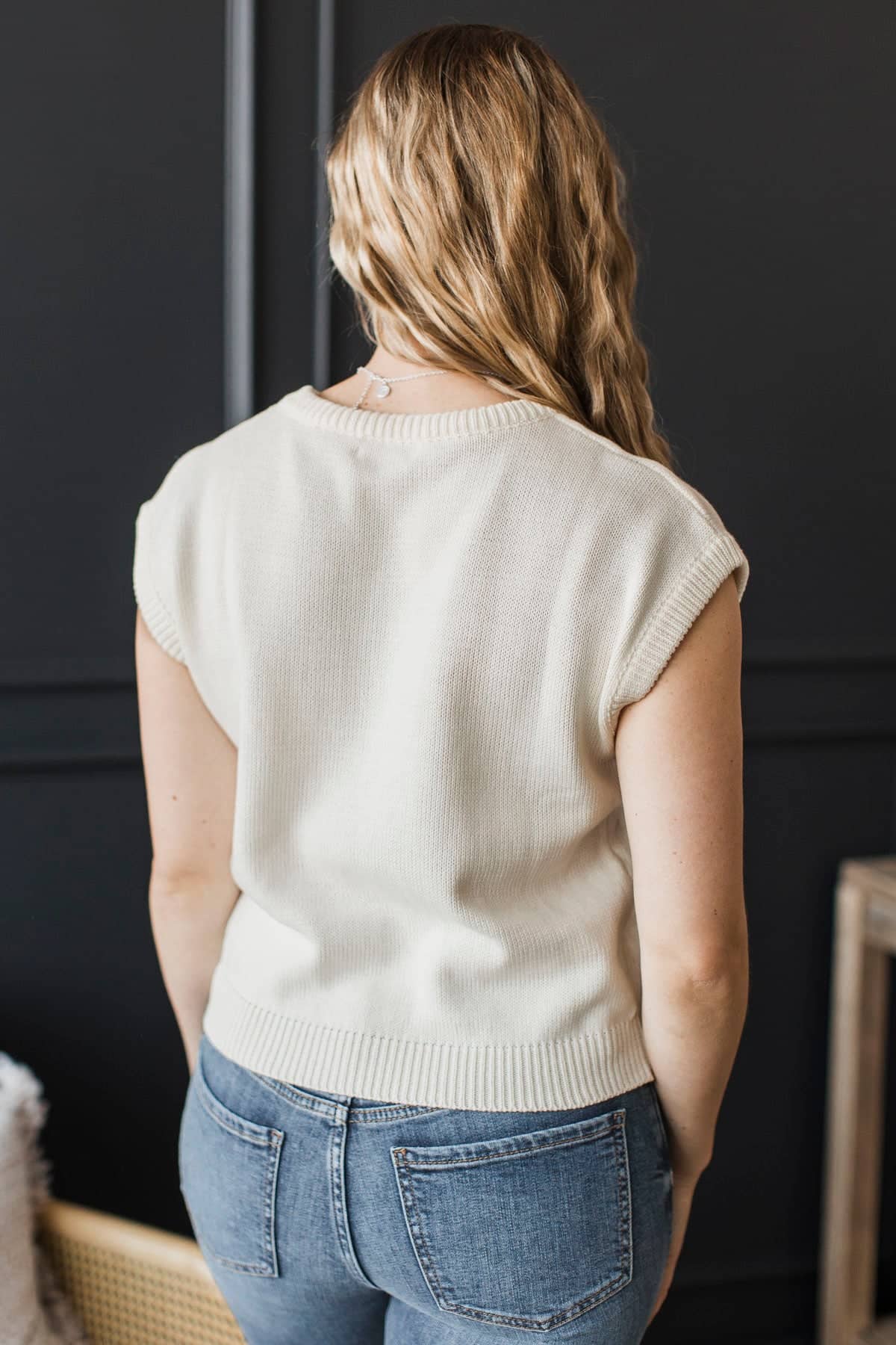 Exceedingly Lovely Embroidered Sweater Top- Ivory - Image 6