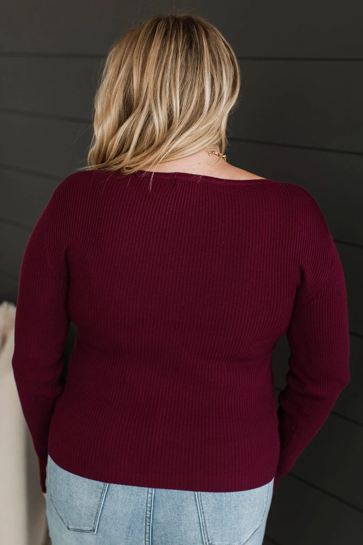 Exceedingly Wonderful Ribbed Top- Burgundy - Image 8