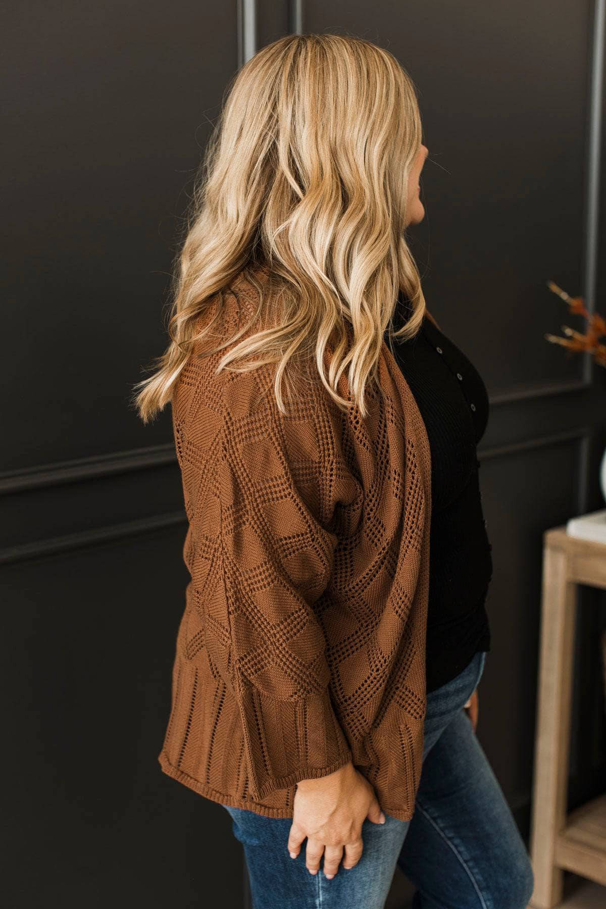 Excited To Be Here Knit Cardigan- Caramel - Image 8