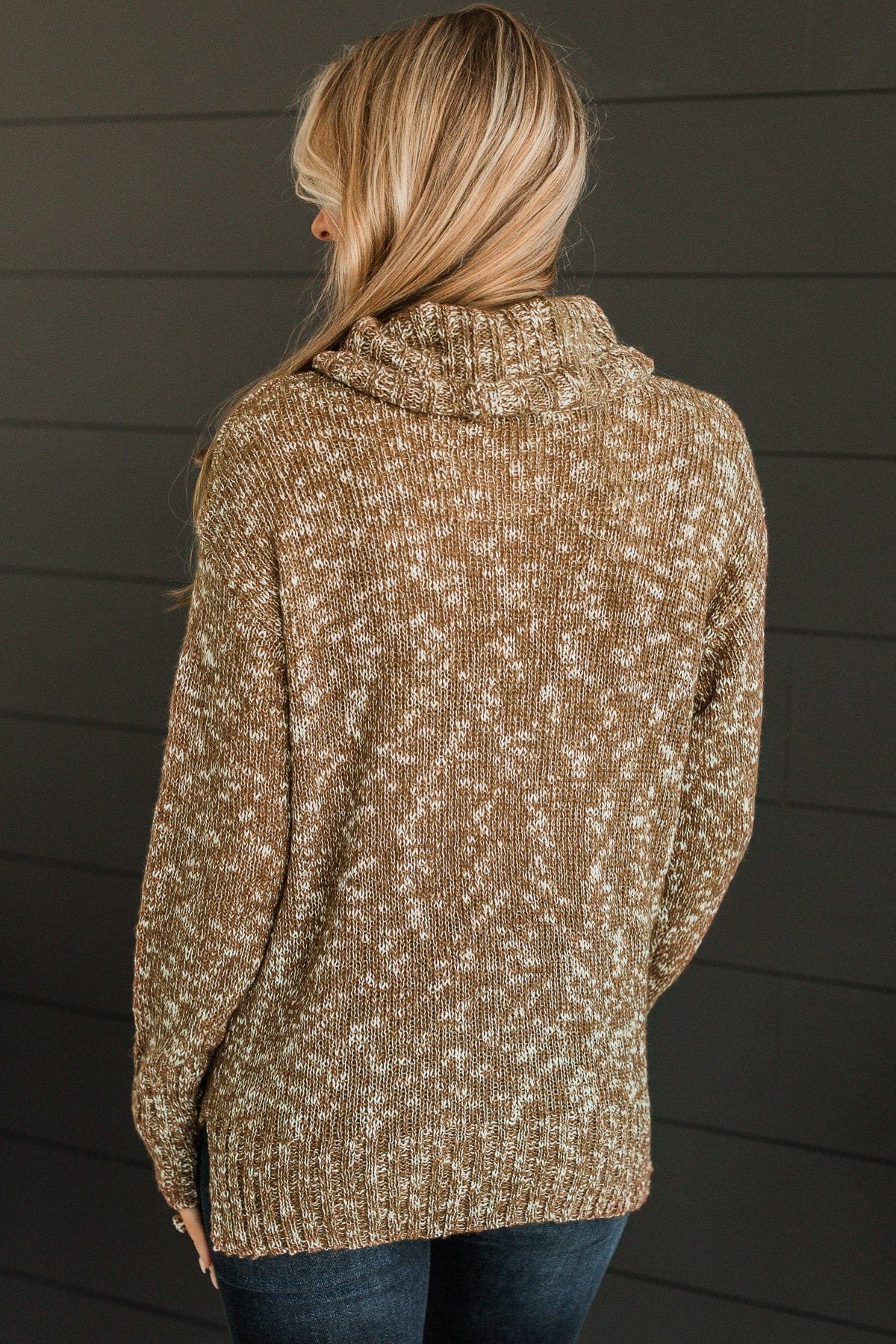 Exciting News Turtle Neck Sweater- Brown - Image 7