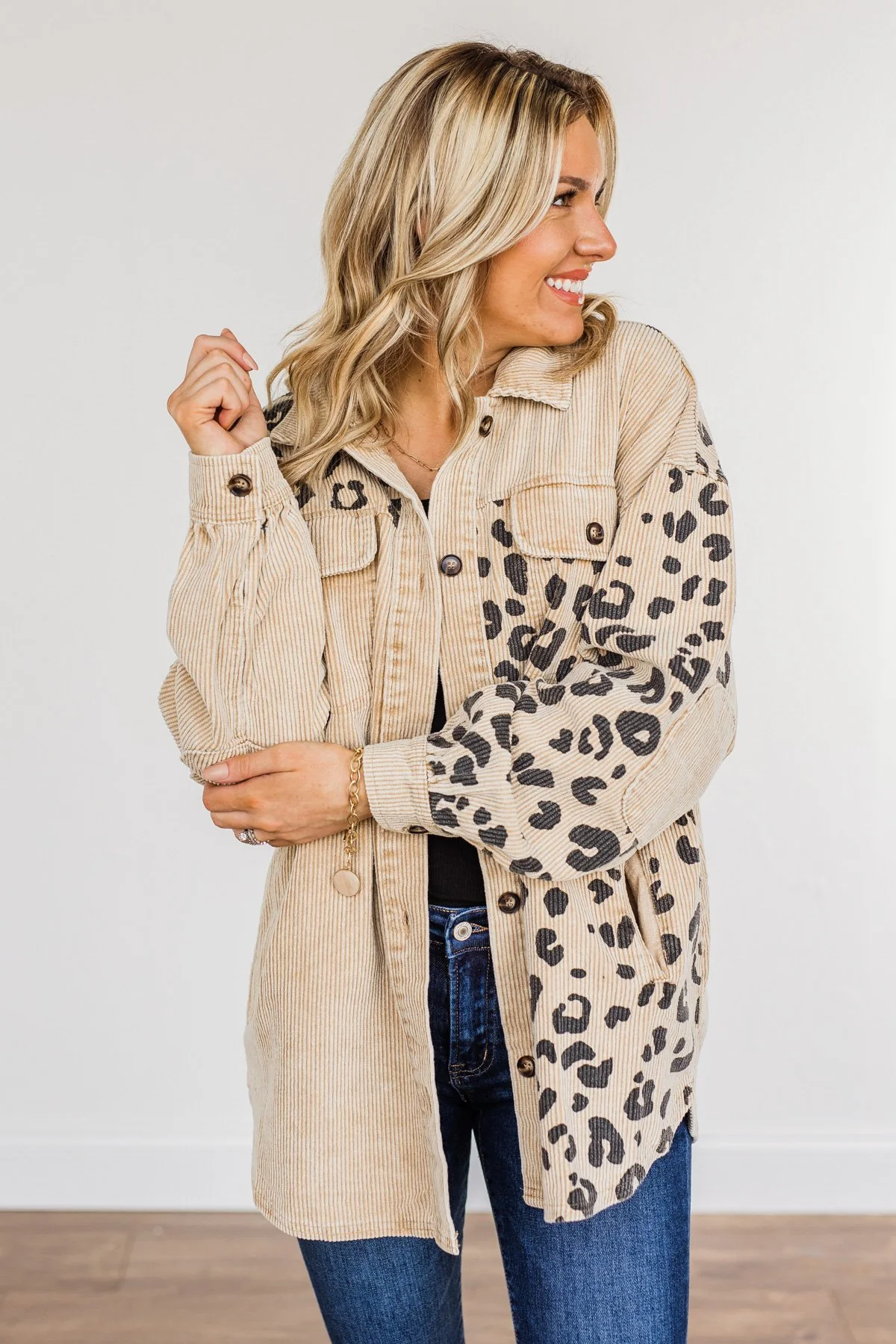Expensive Tastes Corduroy Lightweight Jacket- Beige - Image 2