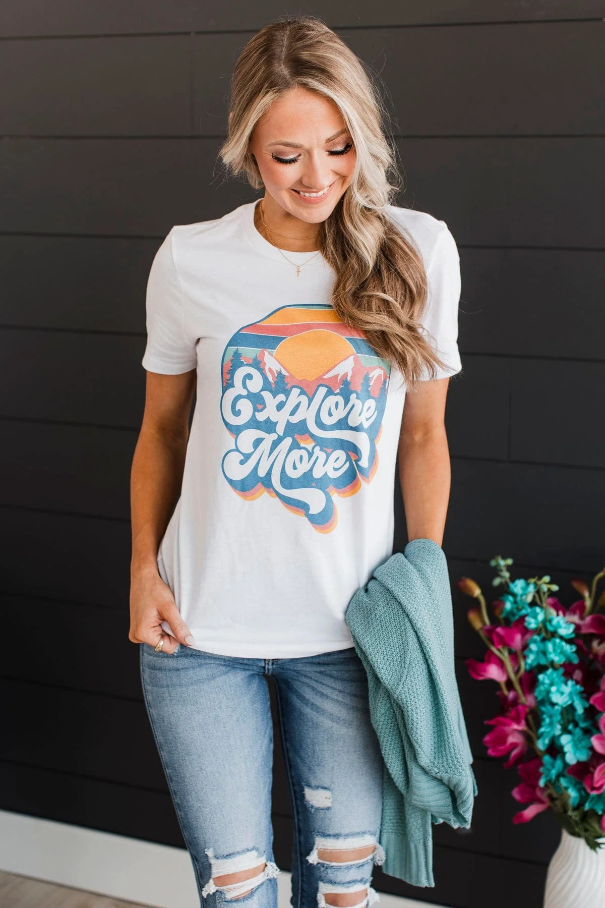 "Explore More" Graphic Tee- White - Image 2