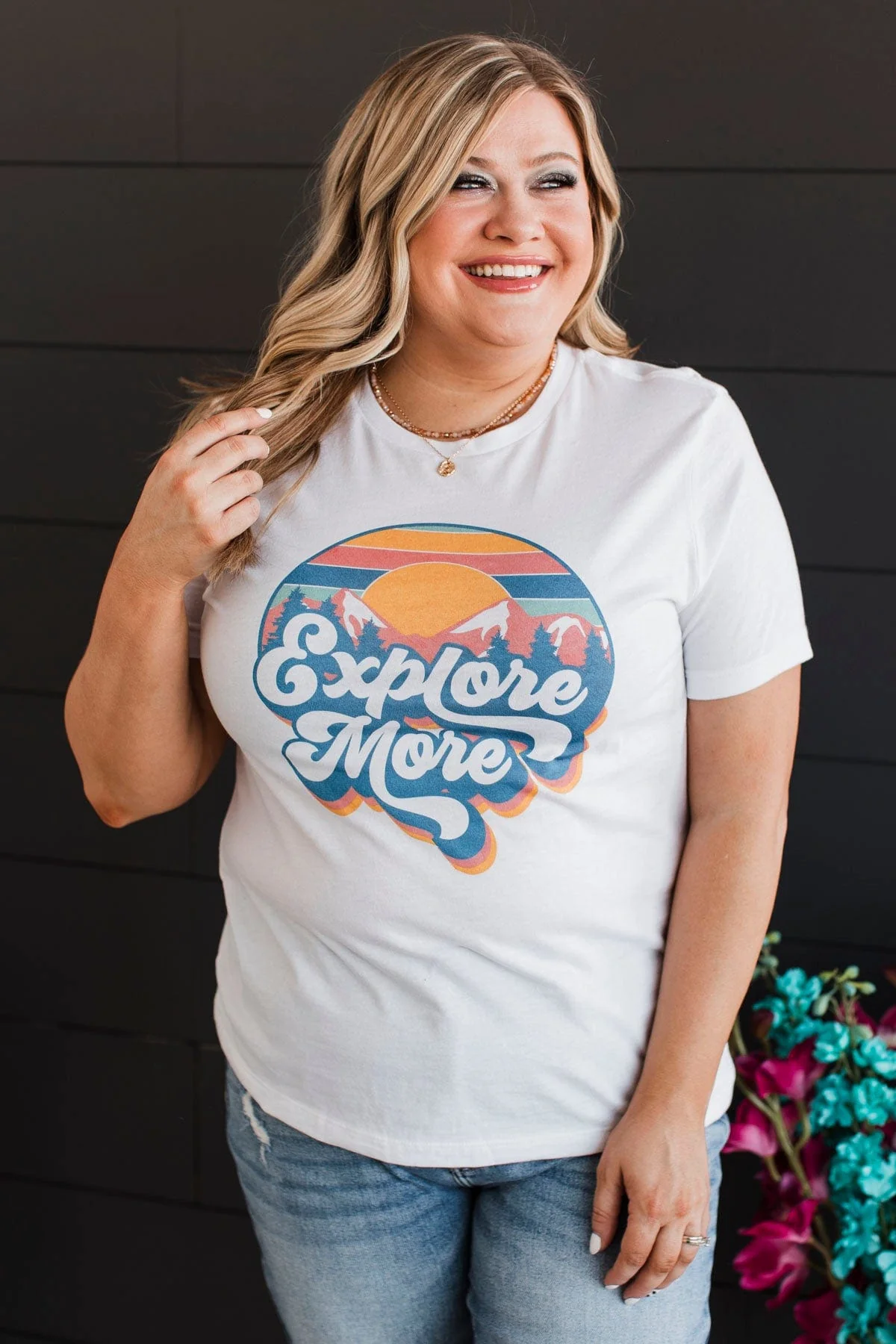 "Explore More" Graphic Tee- White - Image 3