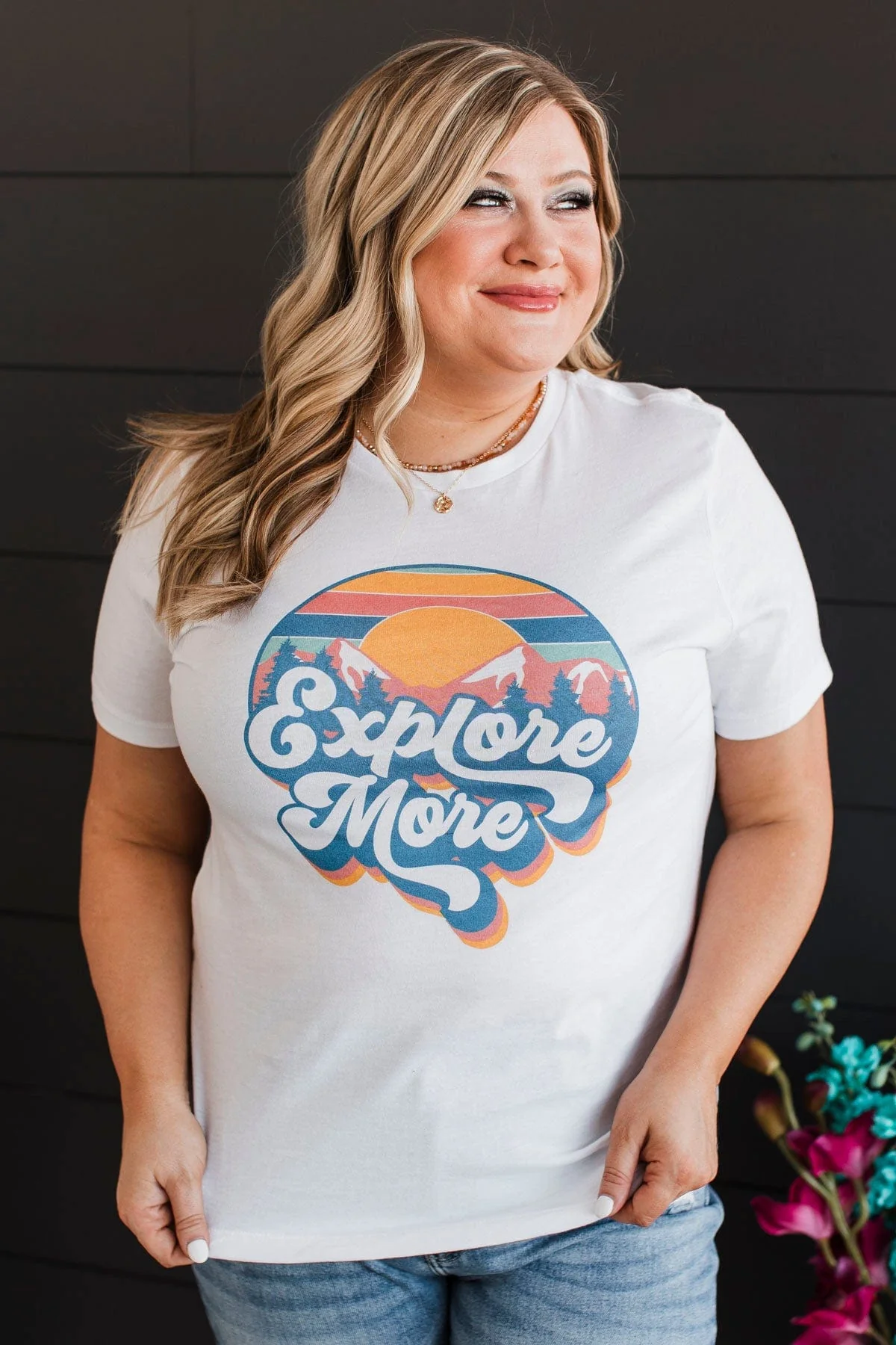 "Explore More" Graphic Tee- White - Image 4
