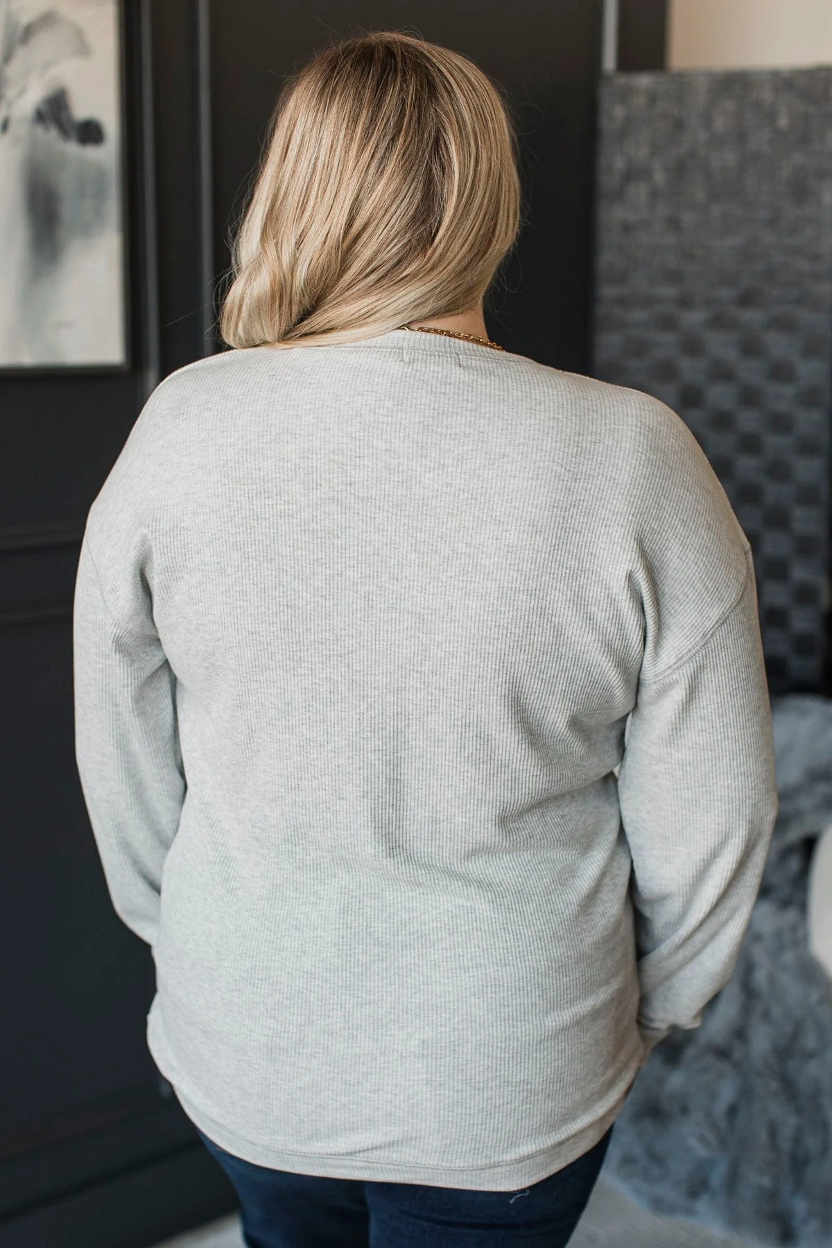 Express It All Knit Pullover Top- Heather Grey - Image 8