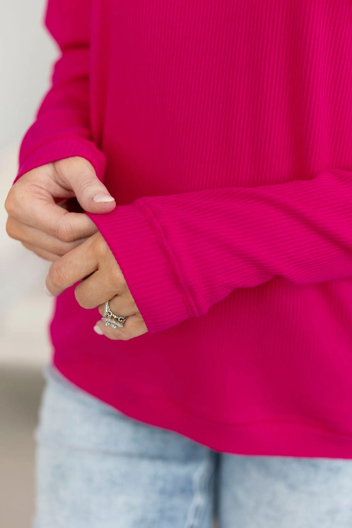 Express It All Knit Pullover Top- Hot Pink - Image 3
