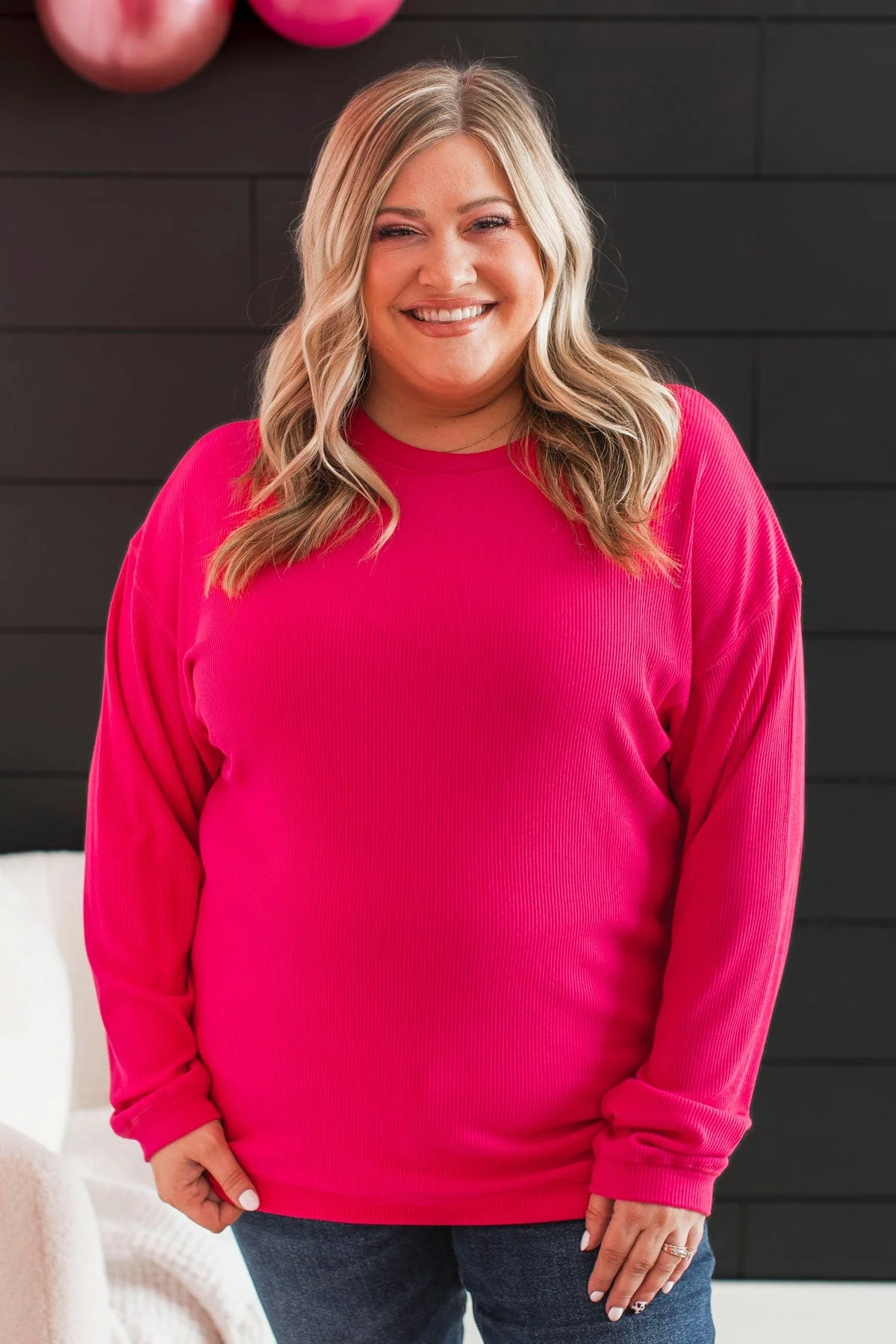 Express It All Knit Pullover Top- Hot Pink - Image 5