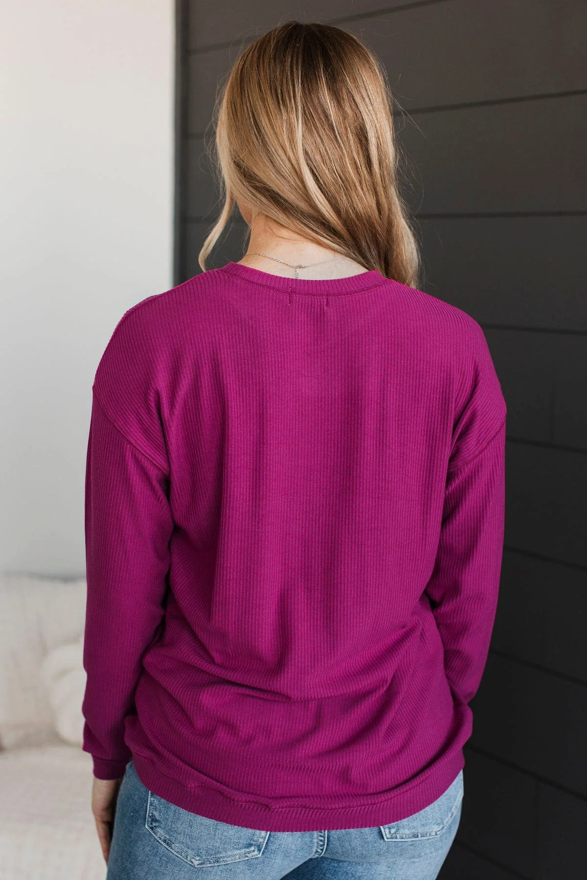 Express It All Knit Pullover Top- Magenta - Image 7