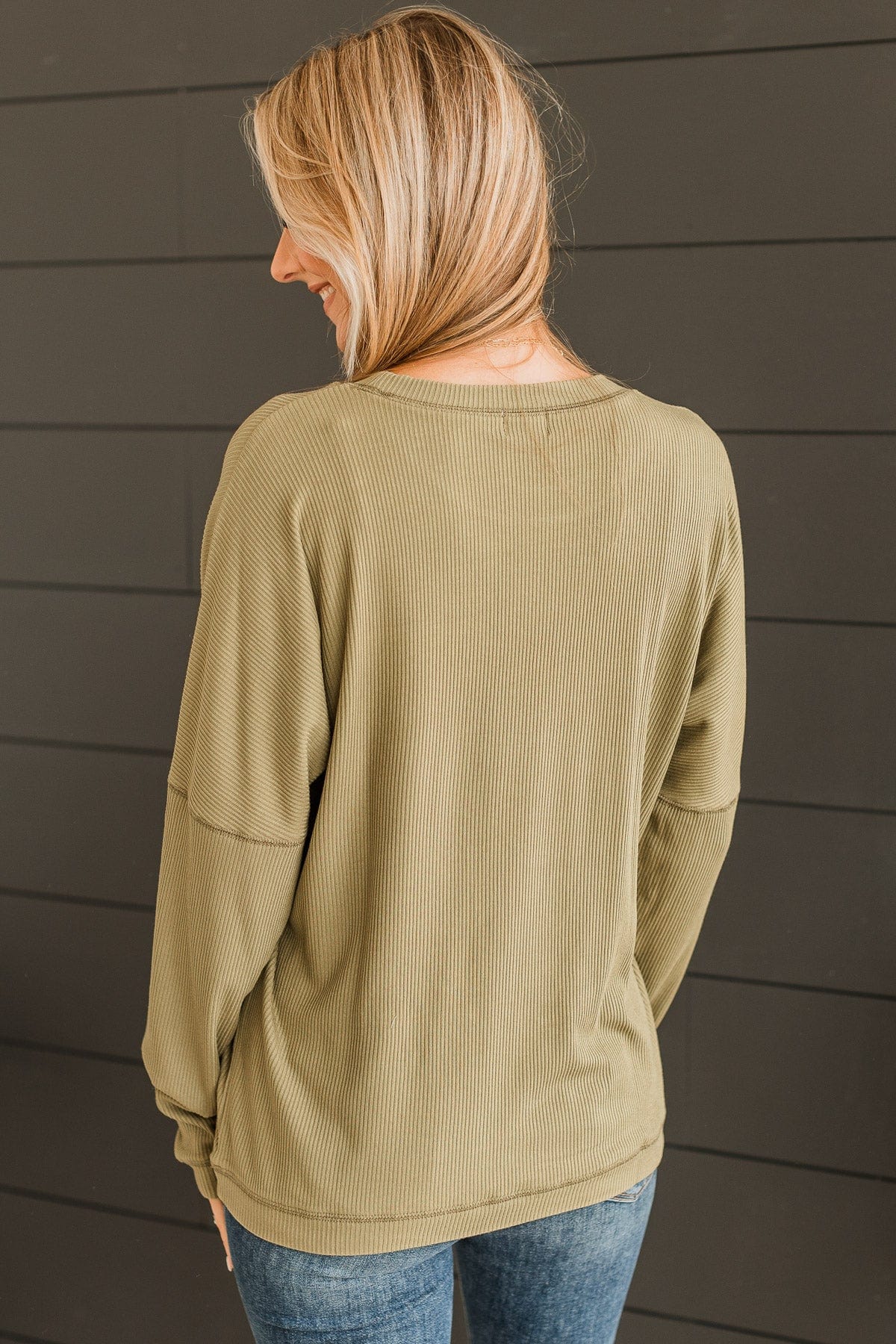 Express It All Knit Pullover Top- Olive - Image 11