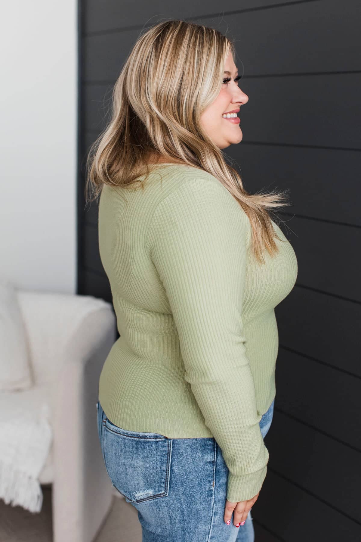 Exquisite As Always Long Sleeve Knit Top- Tea Green - Image 7