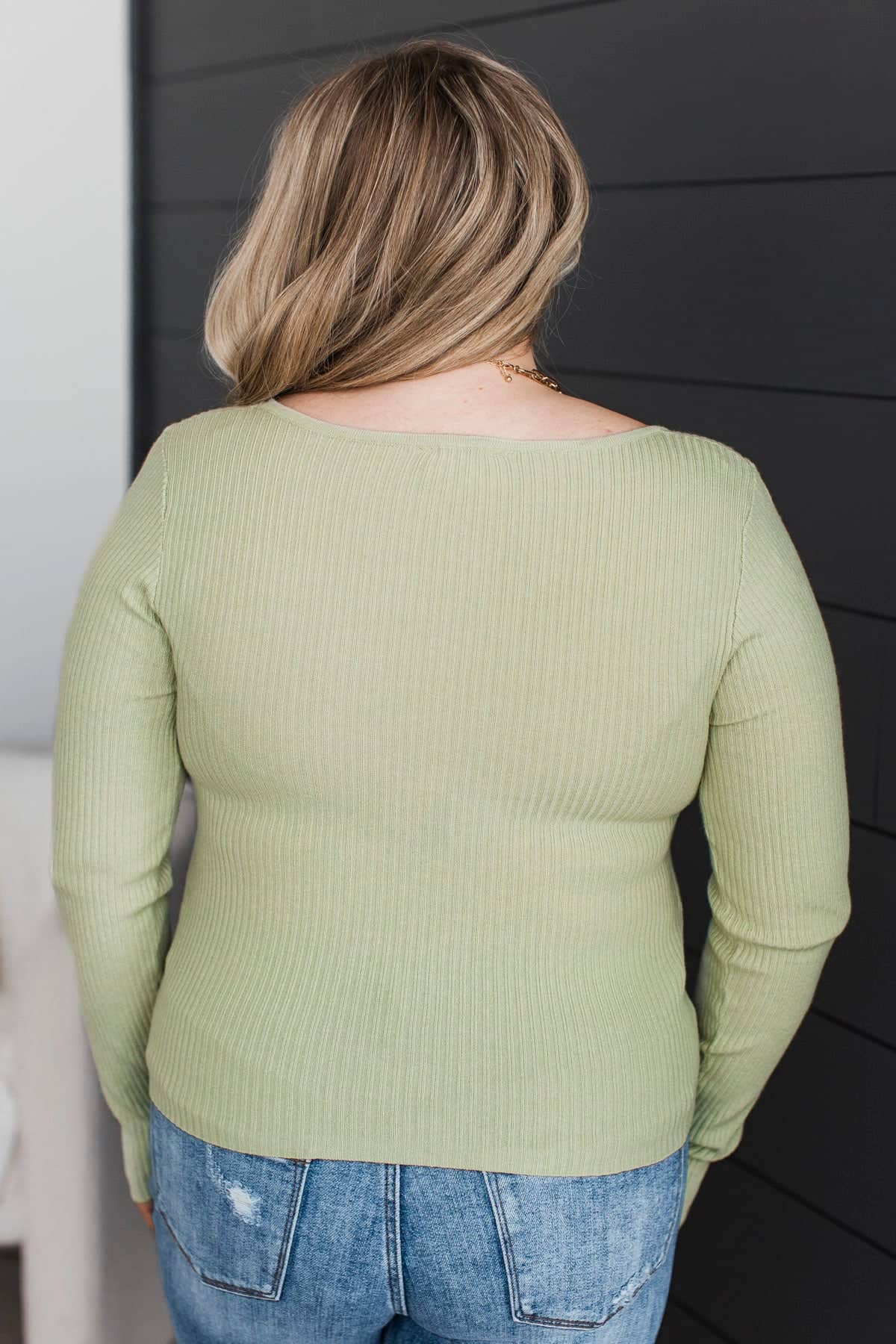 Exquisite As Always Long Sleeve Knit Top- Tea Green - Image 9