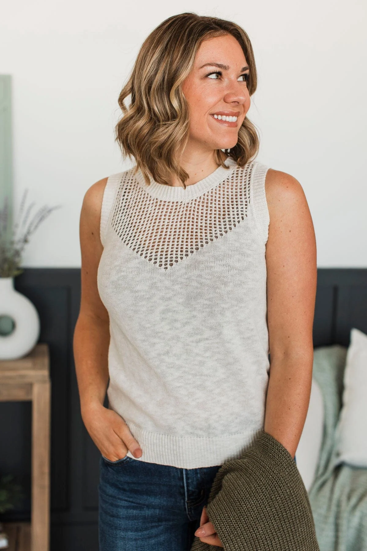 Extraordinary Devotion Knit Tank Top- Off-White - Image 4